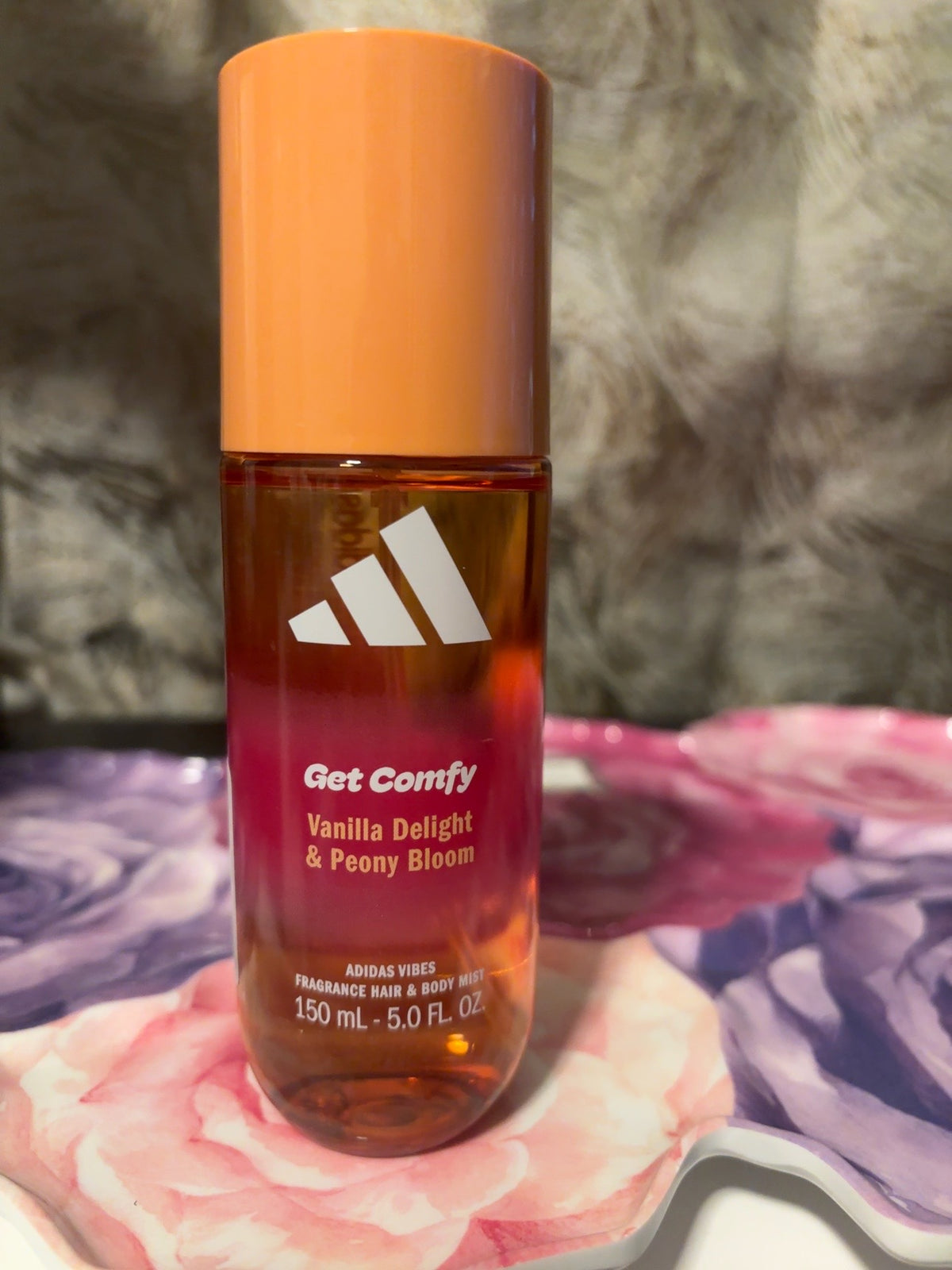 Adidas Vibes Get Comfy Vanilla Delight & Peony Bloom Fragrance Hair & Body Mist 5 fl oz