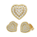 Heart shaped cubic zirconia stud earrings by JB Jewelry