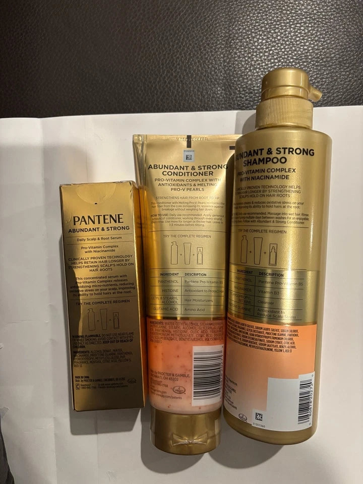 Pantene Pro-V Abundant & Strong 3-Piece Set Shampoo Conditioner Serum New — photo 4