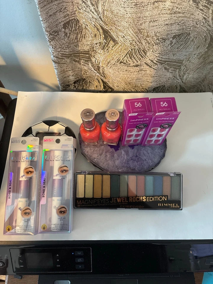 7 Piece Beauty Essentials Bundle KISS Falscara Sally Hansen imPRESS Rimmel — photo 2