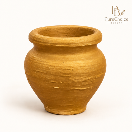 PureChoice Beauty mustard gold mini Asian clay matki decorative pot