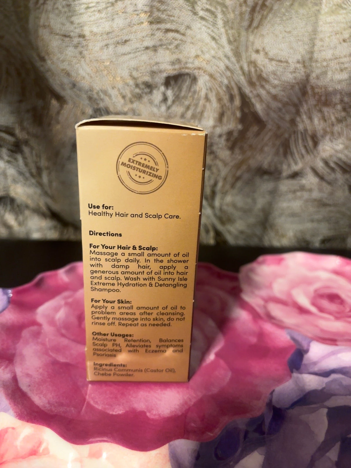 Sunny Isle Jamaican Black Castor Oil with Chebe Powder directions panel