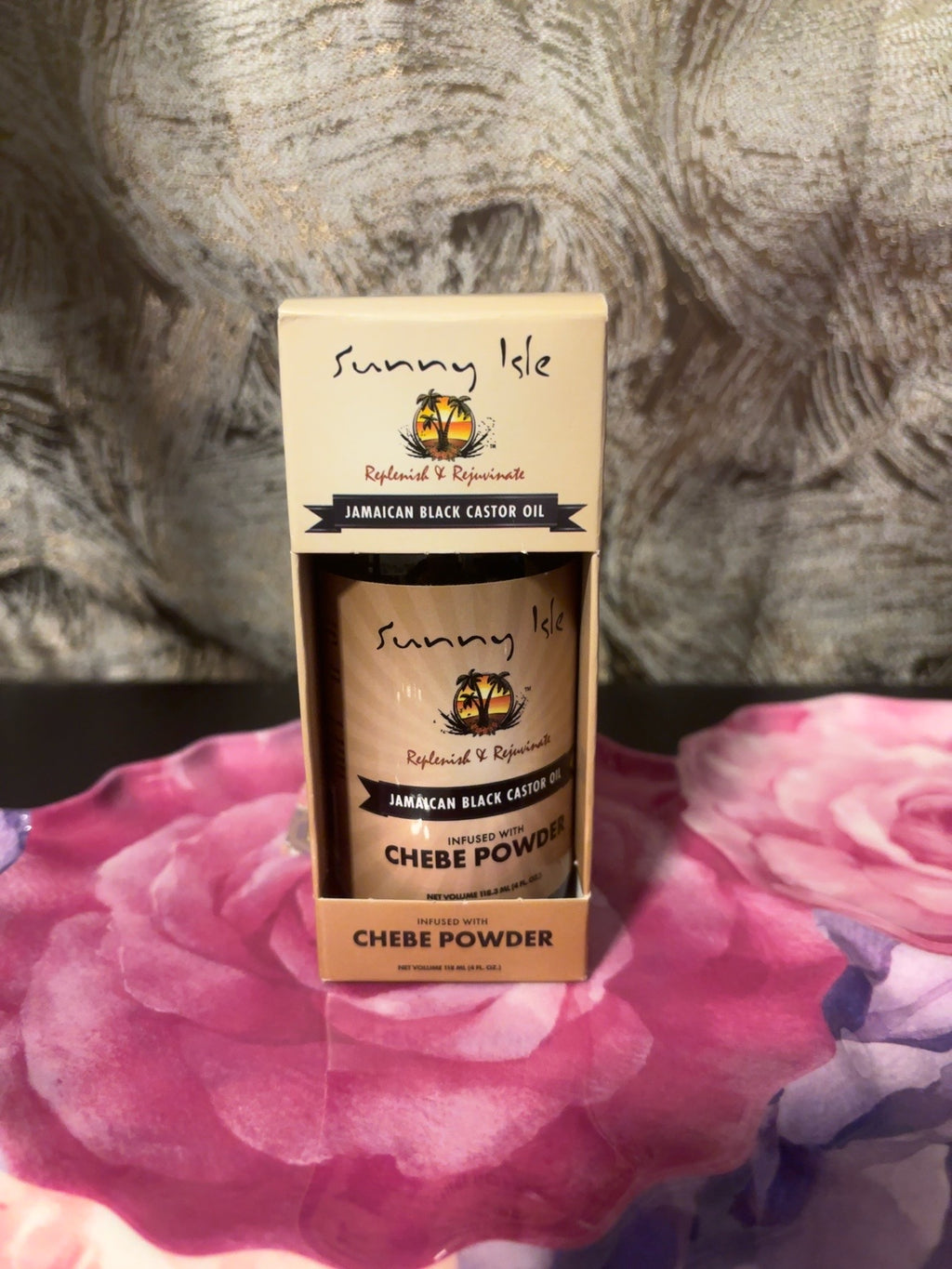 Sunny Isle Jamaican Black Castor Oil Infused with Chebe Powder 4 fl oz front